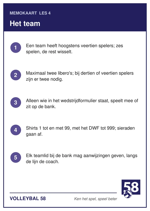 Memokaart van les 4