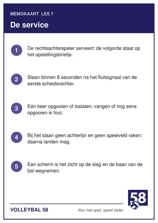 Memokaart van les 7