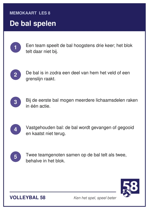 Memokaart van les 8