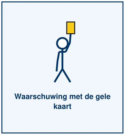 Teken 6: Waarschuwing met de gele kaart