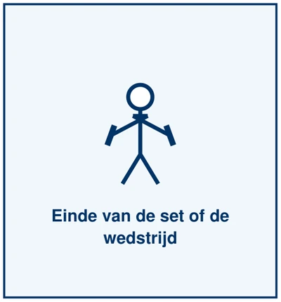Teken 10: Einde van de set of de wedstrijd