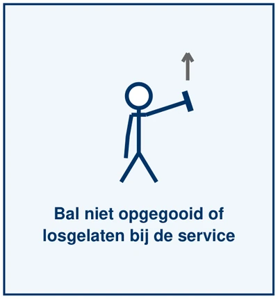 Teken 11: Bal niet opgegooid of losgelaten bij de service