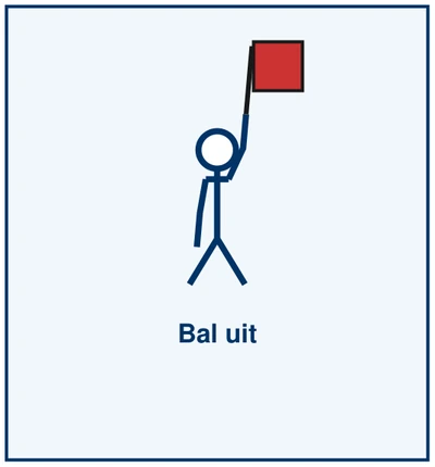 Teken 28: Vlagteken: bal uit